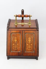 Victorian Inlaid Rosewood Metamorphic Coal Scuttle