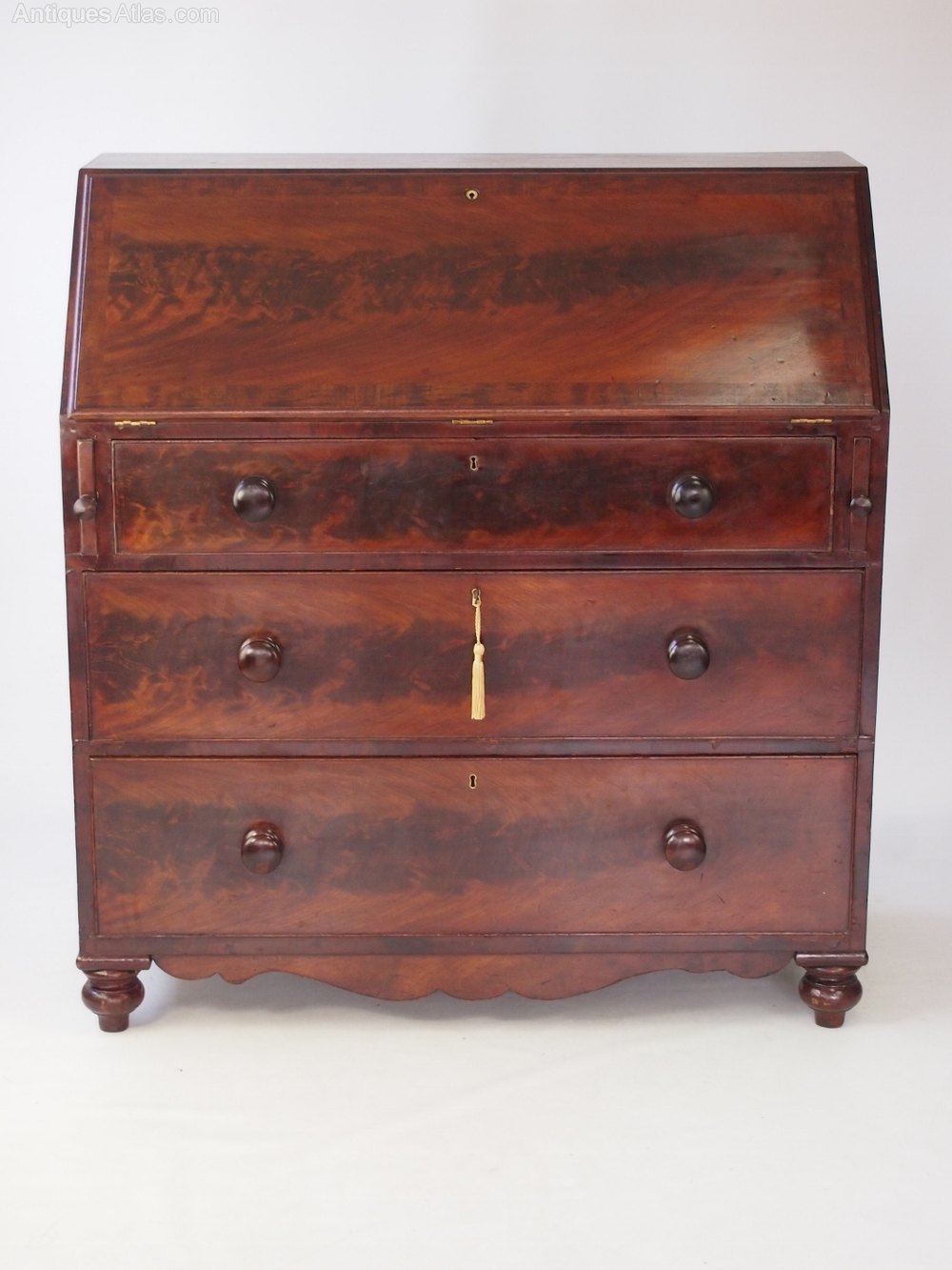 Victorian Mahogany Bureau / Writing Desk Antiques Atlas