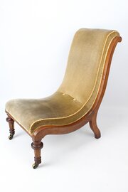 Victorian Walnut Slipper Chair - Nursing Chair