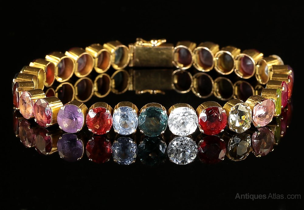 Antiques Atlas Antique Victorian Gemstone Bracelet 18ct Gold