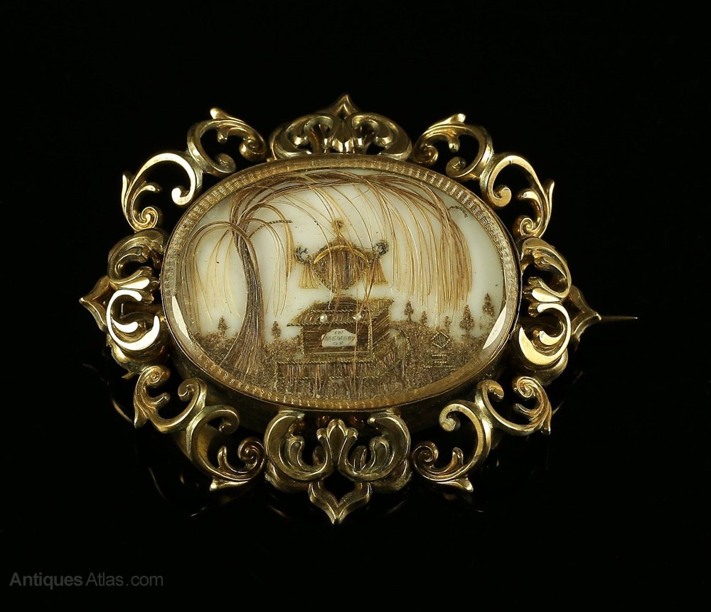 Antiques Atlas Mourning Brooch Gold Hair Urn Coffin