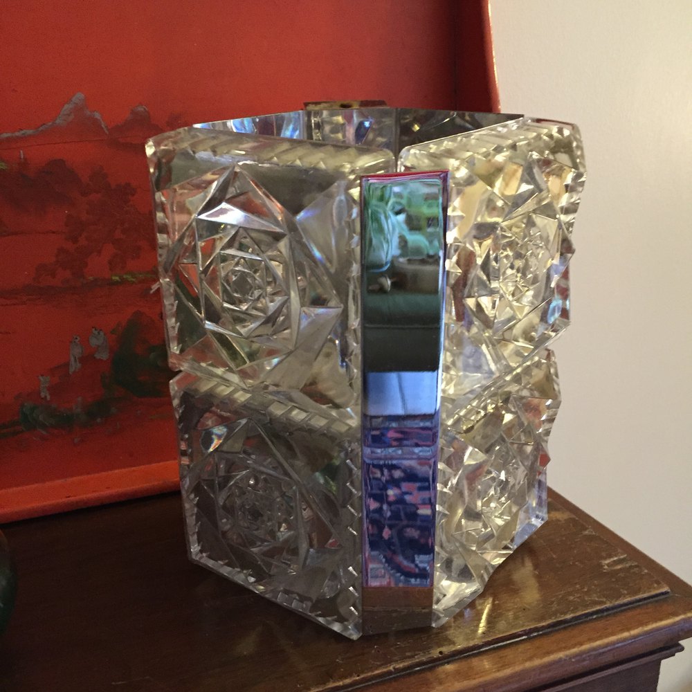 Antiques Atlas - Art Deco Wall Light Crystal And Chrome