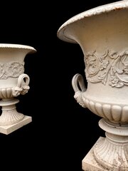 Large Campana Urns With Satyrs Masks 