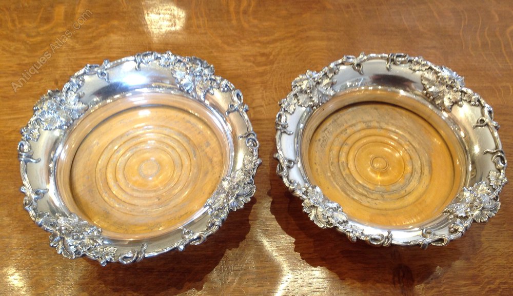 Antiques Atlas Lovely Pr Old Sheffield Plate Wine Coasters C1810