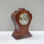 French Art Nouveau Mahogany Mantel Clock