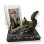 Art Deco photo frame with spelter squirrel