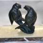 Deco pair of Spelter love birds on marble base