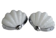 Pair Of Matching White  Art Deco Shell Wall Lights