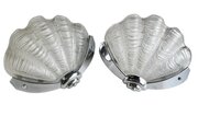 Pair Of Opaque Art Deco Shell Wall Lights