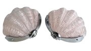 Pair Of Pink Art Deco Shell Wall Lights