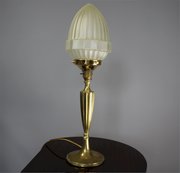 Art Deco Brass Fluted Table Lamp