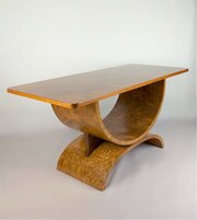 Art Deco U Base Walnut Coffee Table