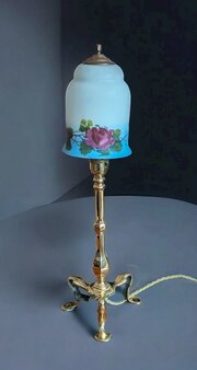 Arts And Crafts Table Lamp With Briar Rose Shade