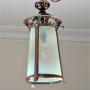 Arts And Crafts Vaseline Lantern  Hammered Copper