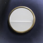 Circular Brass Ribbed Wall Mirror