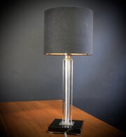 Deco Table Lamp With Black Glass Base
