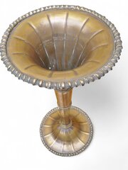 Fluted And Ribbed 1920s Vase Plated On Brass