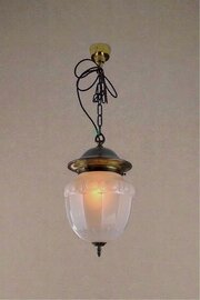 Large Milk Glass Ceiling Light , Pressed Flowers