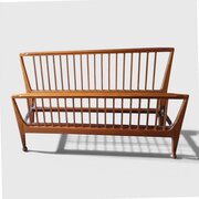 Mid Century King Size Bed Frame In Oak