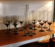 Orrefors , Collection Of Smoked Glass Drinking Glasses
