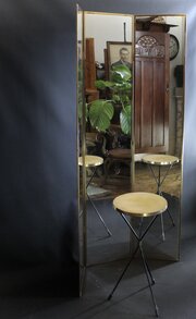 Vintage French Triptych Folding Mirror