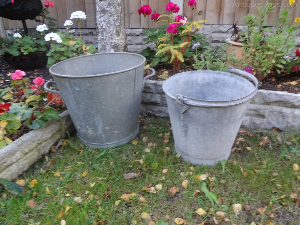 Antiques Atlas Vintage Galvanised Tin Baths Buckets Wash Tubs