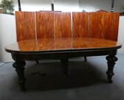 19 Mahogany Dining Table With 6 Leaves & Leaf Car