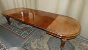 Large Mahogany Extending Dining Table & Leaf Carri