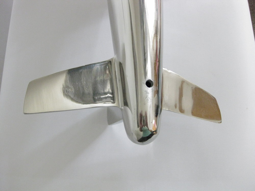 Antiques Atlas Art Deco Chrome Aeroplane Sculpture. 2ft/60cm Long