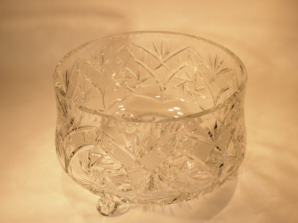 Antiques Atlas Crystal Scroll Footed Fruit / Punch / Trifle Bowl
