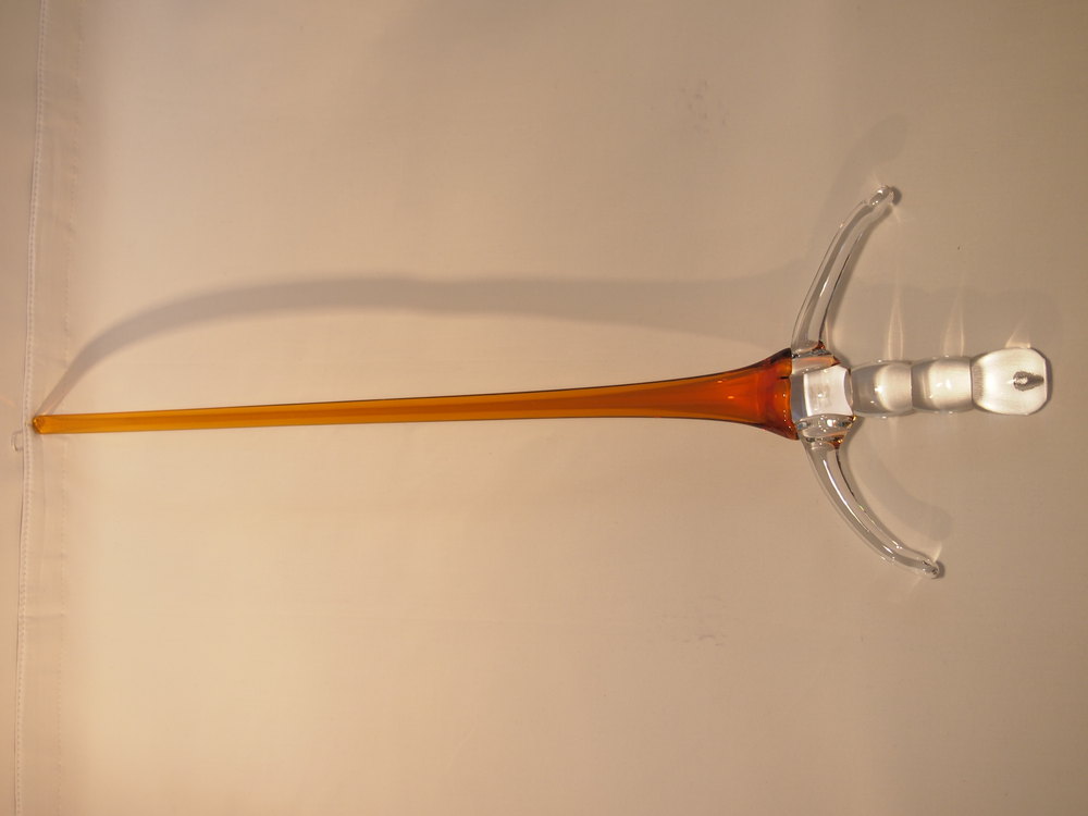 Antiques Atlas Murano Glass Sword Amber & Clear