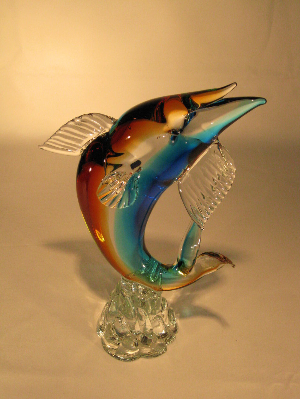 Antiques Atlas Murano Gold & Blue Cased Fish & Shark