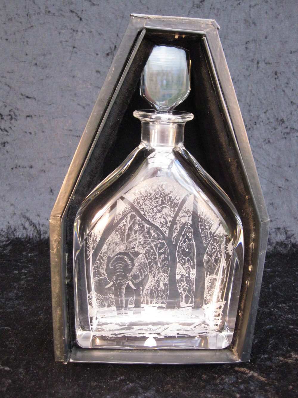 Antiques Atlas Orrefors Decanter Etched Elephant Original Box