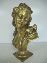 Gilt Bronze Bust Entitled 