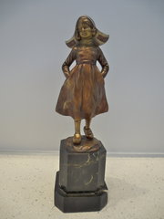 Hans Keck (1900-1925) - Bronze- Dutch Girl