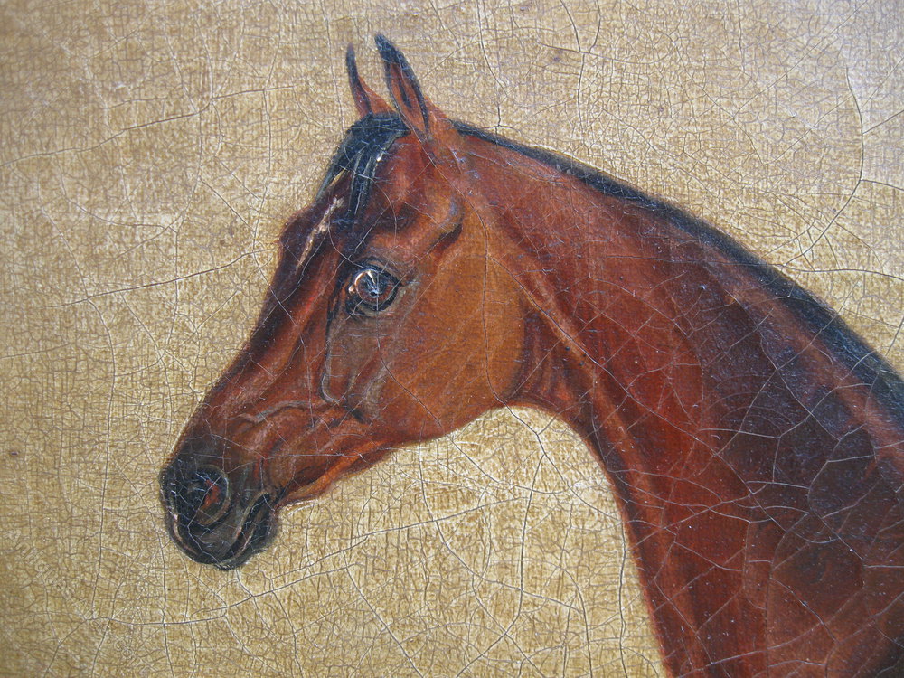 Antiques Atlas E.M. Fox (fl 1841) A Bay In A Stable Oil