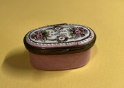 18th C. Staffordshire Powder Pink Enamel Patch Box