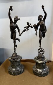A Pair 19th C. Classical Bronze Figures 