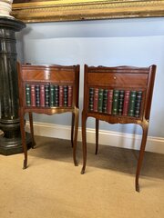 A Pair French Walnut Bedside Tables