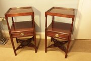 A Pair Of Georgian Style Mahogany Bedside Tables