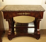 A Quality Mahogany Marble Top Console Table