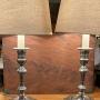A pair of Electro Plated Nickel Silver table lamps 