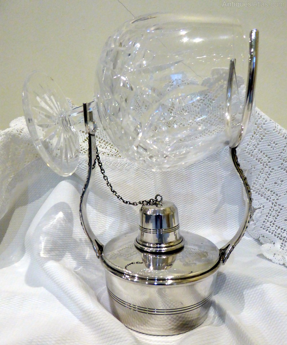 Antiques Atlas Superb Silverplated 'BRANDY WARMER' With Glass