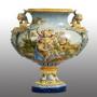 Enamelled Majolica Centerpiece. 19th Century.