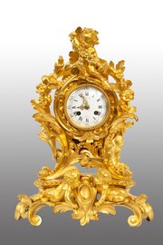French Gilt Bronze Clock. 19th Century.