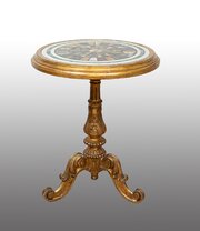 Gilded Wood Coffee Table With A Marble Top. XIX C.