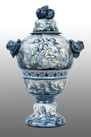 Glazed Majolica Vase. Abisola, 19th Century.