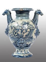 Glazed Majolica Vase. Albisola, 18th Century.