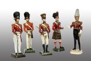 Group Of Five Porcelain Soldiers. Naples, 20th C.