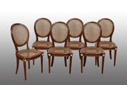 Group Of Six French Chairs In Solid Mahogany.XIXC.